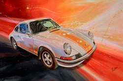 1975 Porsche 911 Carrera by Roz Wilson - Original Painting on Stretched Canvas sized 36x24 inches. Available from Whitewall Galleries